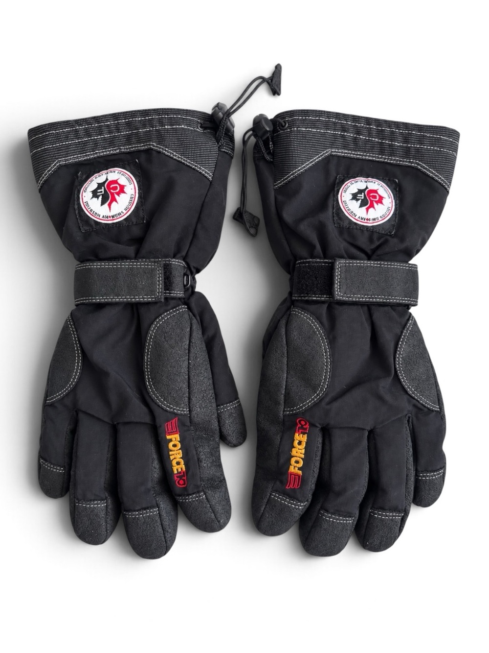 Force 10 Vintage Ski Snowboard Gloves Canada Snowboard Federation Black Small